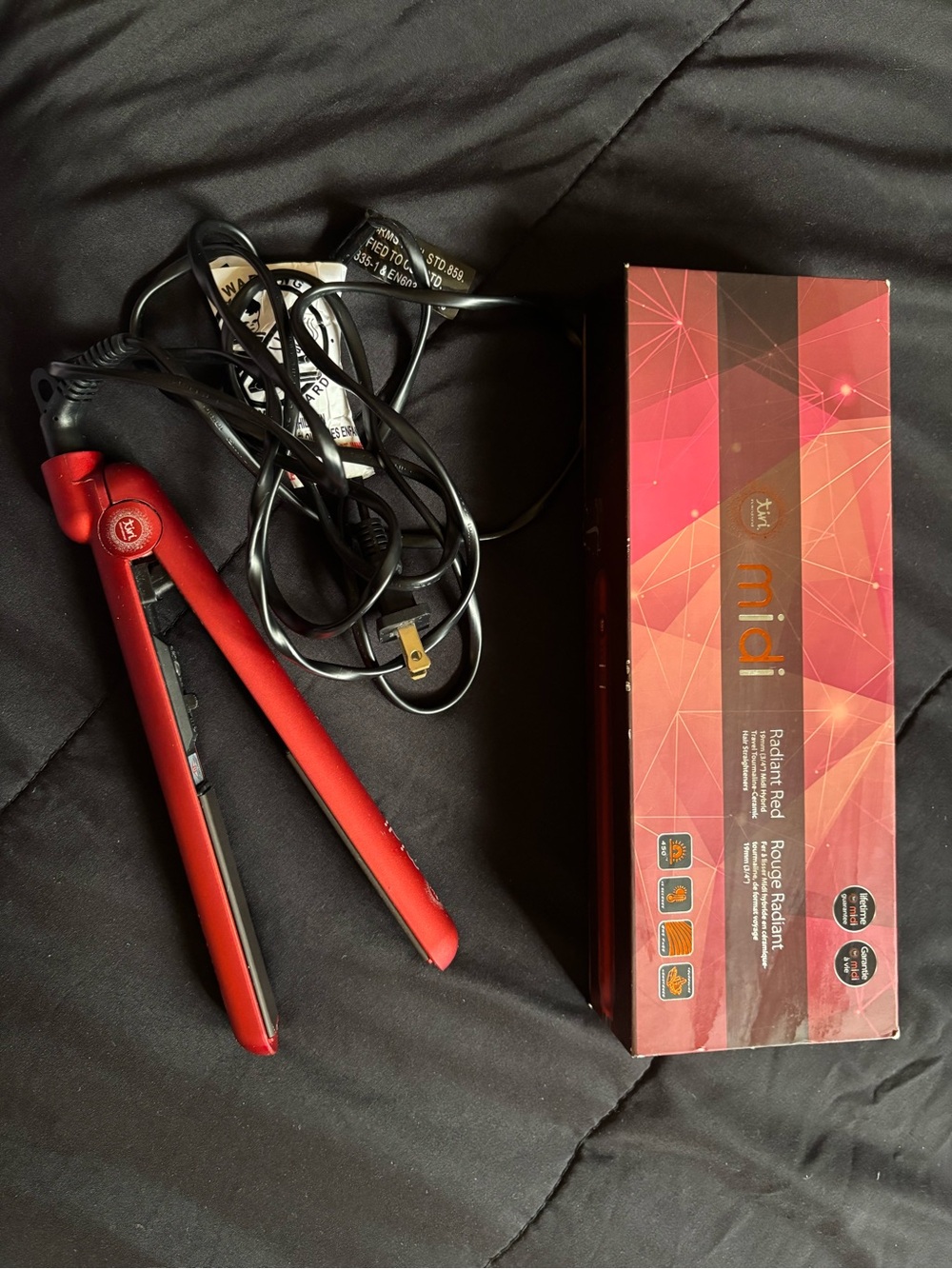tiri international midi travel size red hair straightener